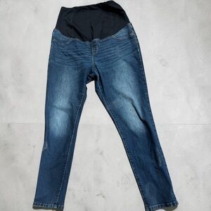 Isabel Maternity by Ingrid & Isabel Blue Denim Jeggings with Black Belly Panel